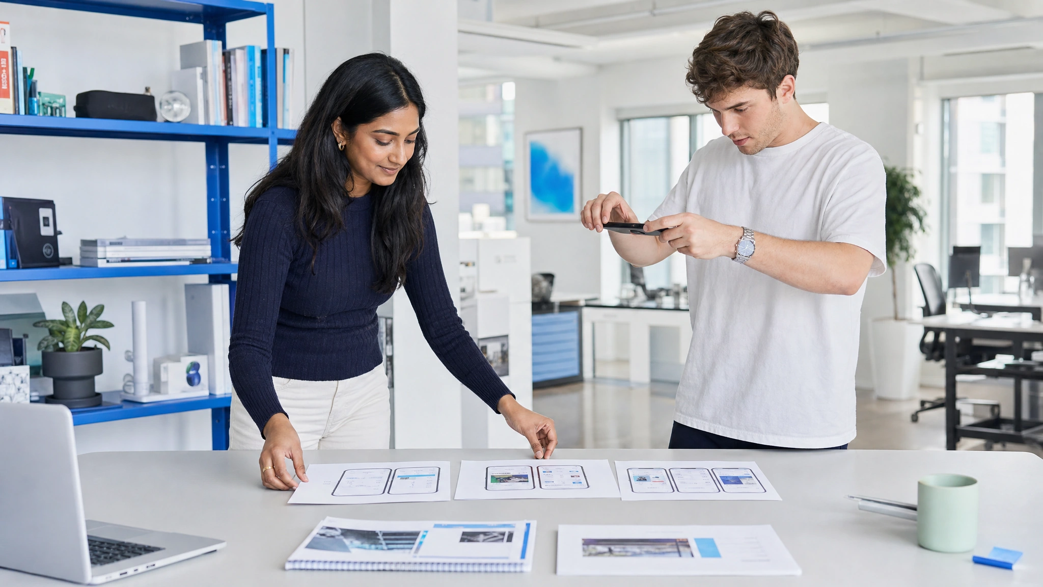 A service team prepares portfolio examples for its business Agent’s listing.