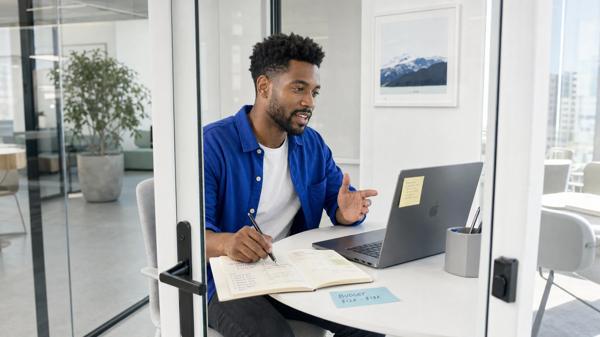 A specialist reviews a new inquiry and asks for the customer’s requirements.