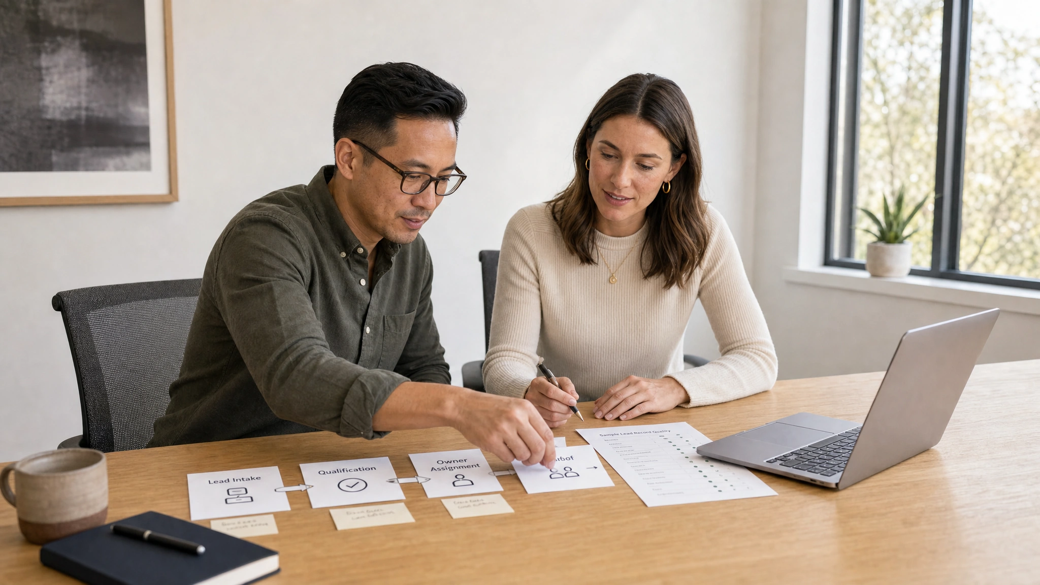 Sales colleagues planning an account opportunity.